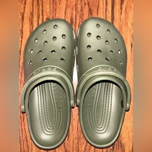 Army green Crocs
